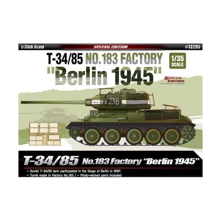 Model Kit tank 13295 - T-34/85 No.183 Factory "Berlin 1945" (1:35)