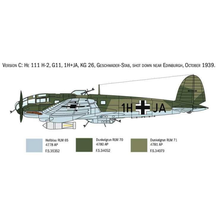 Model Kit letadlo 1436 - HEINKEL HE111H (1:72)
