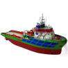 Detailně propracovaná RC maketa oceánského remorkéru/záchranné lodi s dřevěným plaňkovaným trupem o délce 1000 mm dánské firmy Billing Boats. Stavebnice v rozsypu v měřítku 1:75.