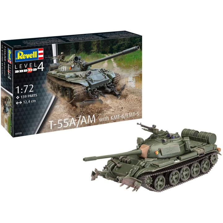 Plastic ModelKit tank 03328 - T-55A/AM with KMT-6/EMT-5 (1:72)
