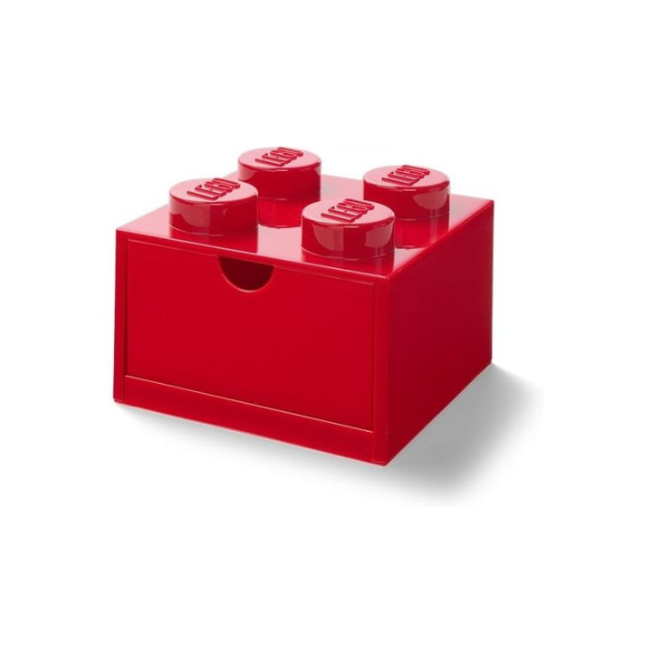 LEGO stolní box 4 se zásuvkou šedý