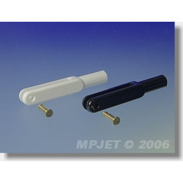 2124 Vidlička plast, l,44 mm, šířka drážky 3, čep pr.2,5, M3 Bílá 2ks