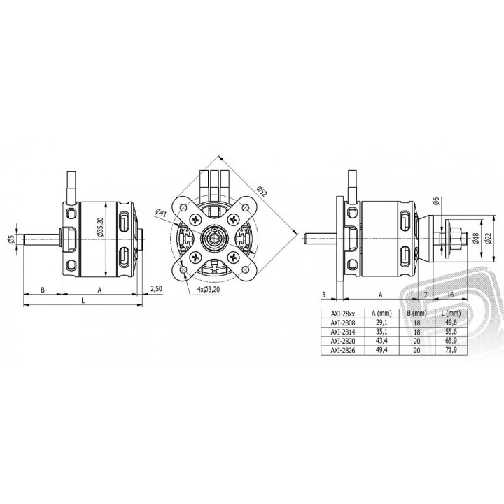 AXI 2808/16 V2 střídavý motor