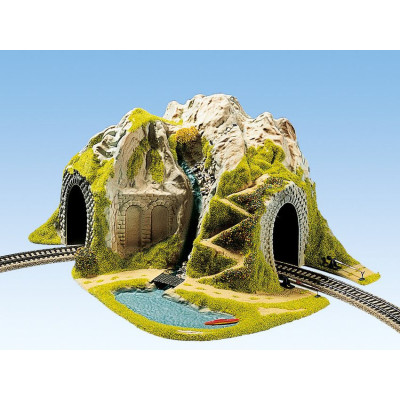 Hora s tunelom, oblúk, jednokoľajný 41 x 37 cm NO05170