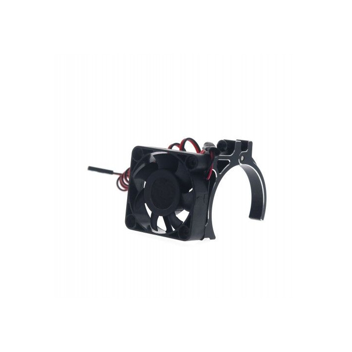 Motor větráček 40x40mm s hliníkovým držákem - černý