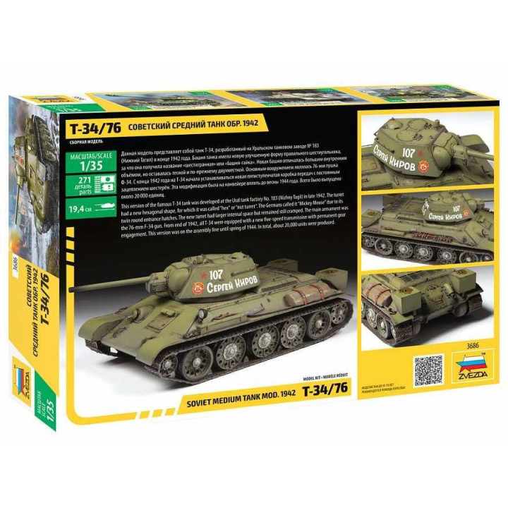 Model Kit tank 3686 - T-34/76 mod.1942 (1:35)