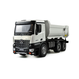 Mercedes truck tipper PRO kovový, 1:10, RTR, 2,4 GHz, biely