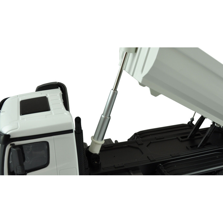 Mercedes truck tipper PRO kovový, 1:10, RTR, 2,4 GHz, biely