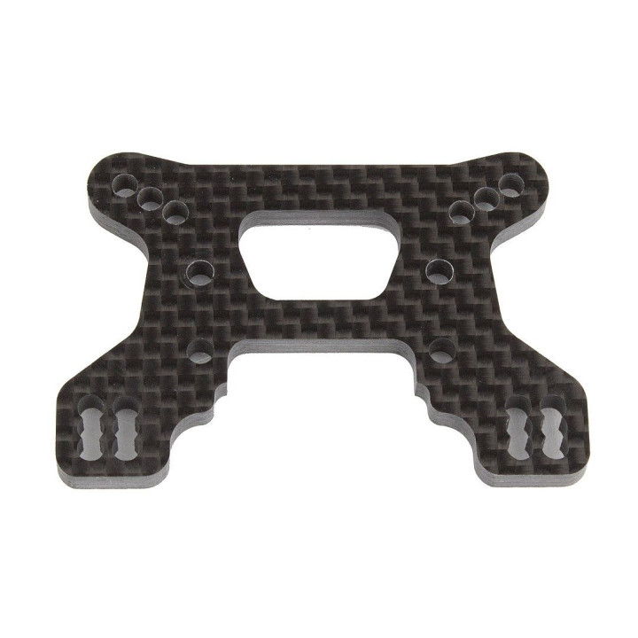 RC10B74.1 přední uhlíkové parohy/držáky tlumičů, 23 mm