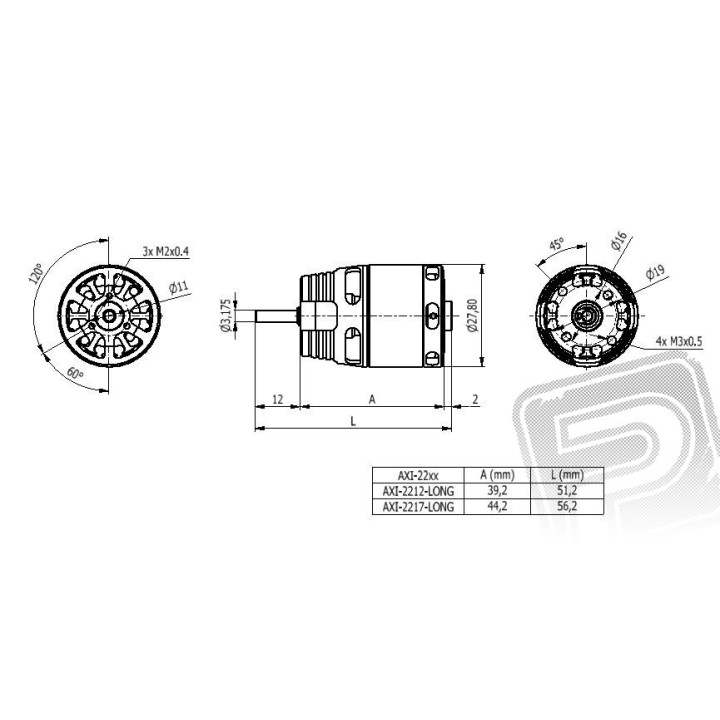 AXI 2212/26 V2 LONG střídavý motor
