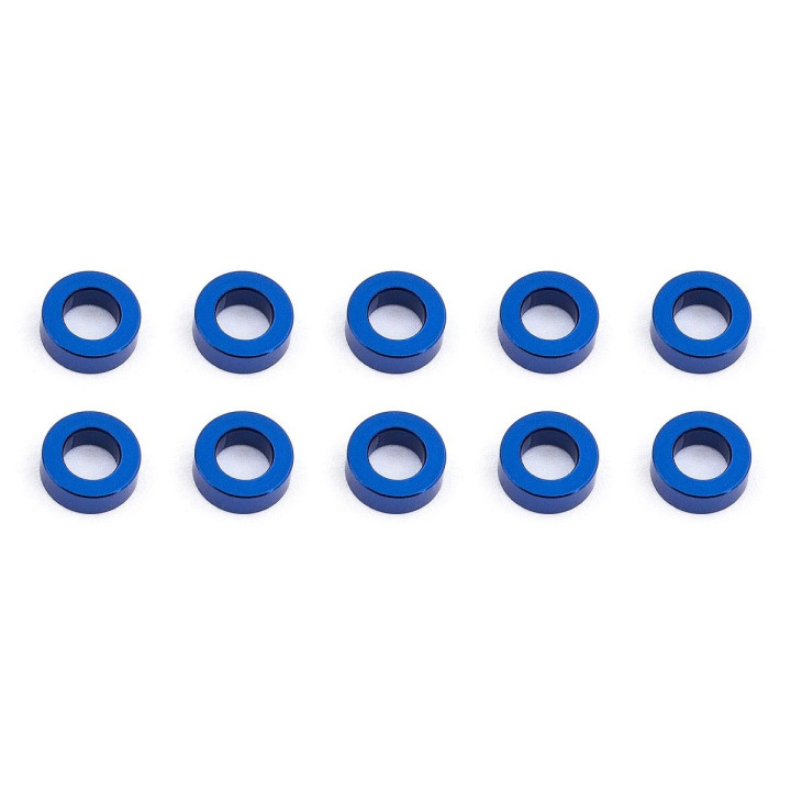 Ballstud podložky, 5.5x2.0mm, modré alu, 10 ks.