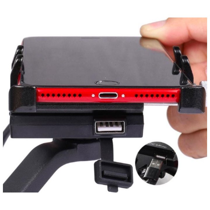 Aluminum Alloy Smartphone Bracket vč. nabíječ  (Black)