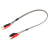 Nabíjecí kabel Pro - s banánky 4 mm a krokodýlky, průřez kabelu 14AWG, délka 40cm.