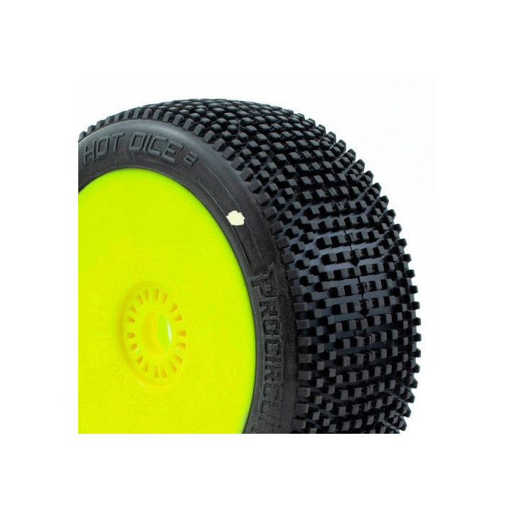 HOT DICE V2 BUGGY C1 (SUPER SOFT) nalepené gumy, žluté disky (2 ks.)