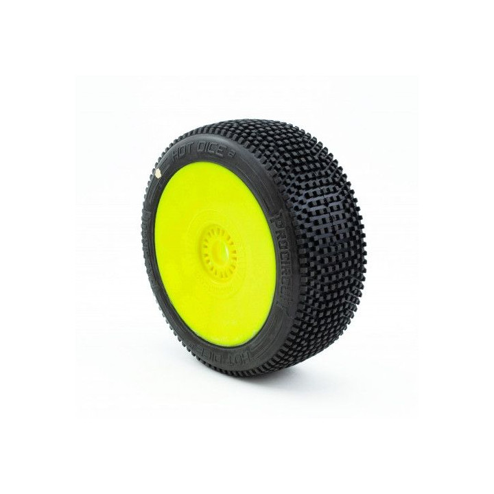 HOT DICE V2 BUGGY C1 (SUPER SOFT) nalepené gumy, žluté disky (2 ks.)