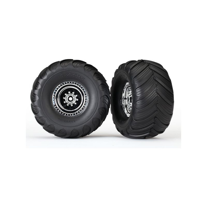 Traxxas kolesá zadnej Terra Groove dual / Chróm (2)