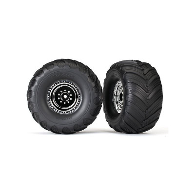Traxxas kolesá prednej Terra Groove dual / Chróm (2)