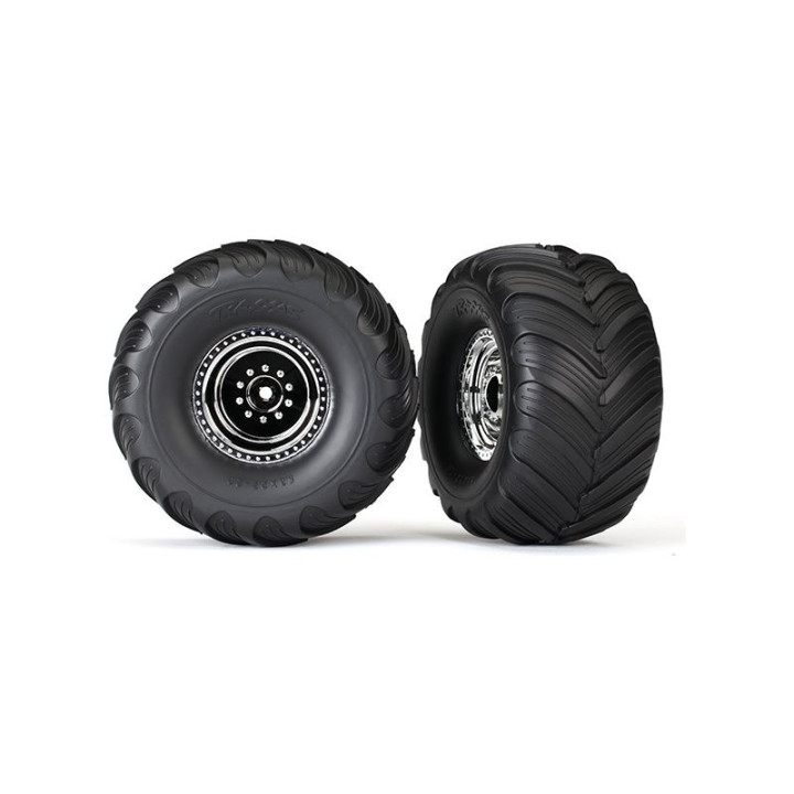 Traxxas kolesá prednej Terra Groove dual / Chróm (2)