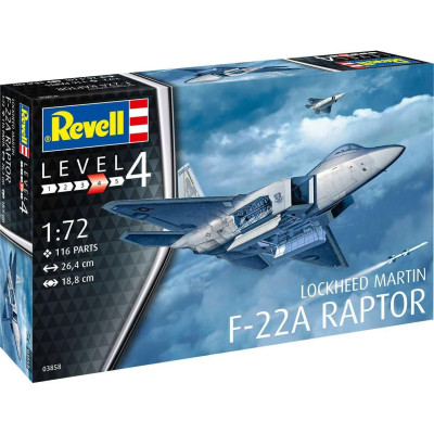 Plastic ModelKit letadlo 03858 - Lockheed Martin F-22A Raptor (1:72)