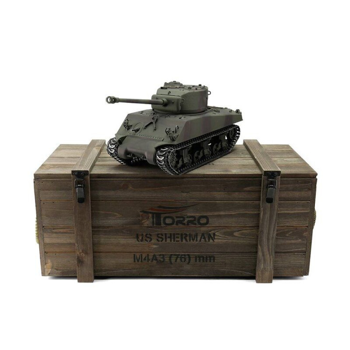 TORRO tank PRO 1/16 RC M4A3 Sherman 76mm maskovací kamufláž - infra IR - Servo