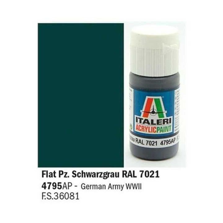Italeri barva akryl 4795AP - Flat Pz. Schwarzgrau RAL 7021 20ml