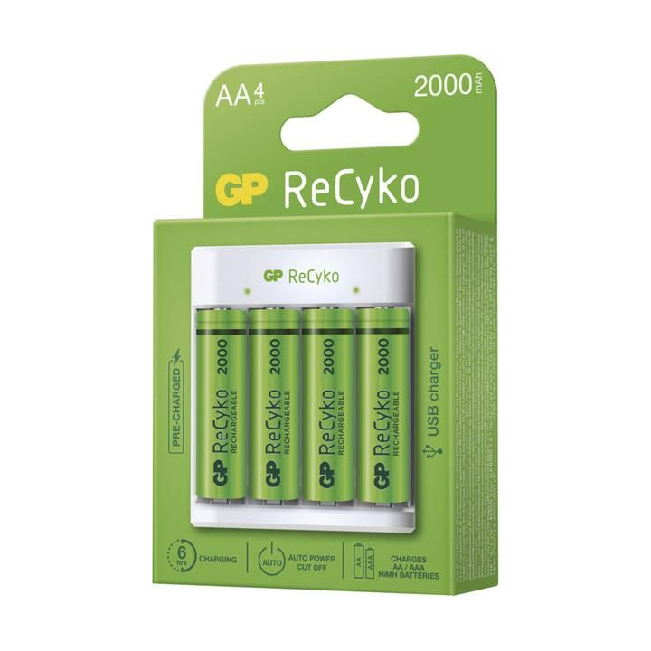 GP USB nabíječ Eco E411 + 4AA GP ReCyko 2100
