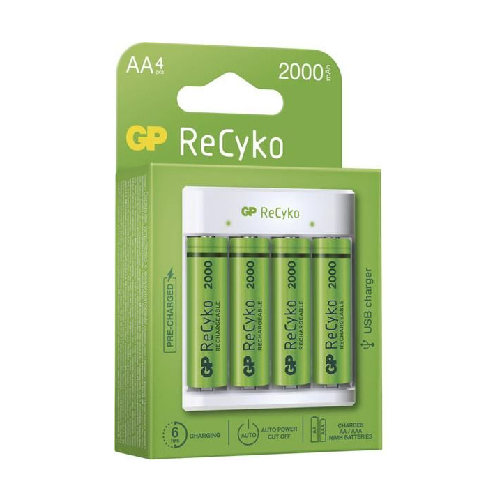 GP USB nabíječ Eco E411 + 4AA GP ReCyko 2100
