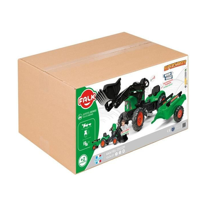 FALK - Šlapací traktor Supercharger s vlečkou