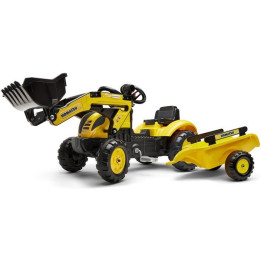 FALK - Šlapací traktor Komatsu Pedal backhoe s vlečkou a nakladačem