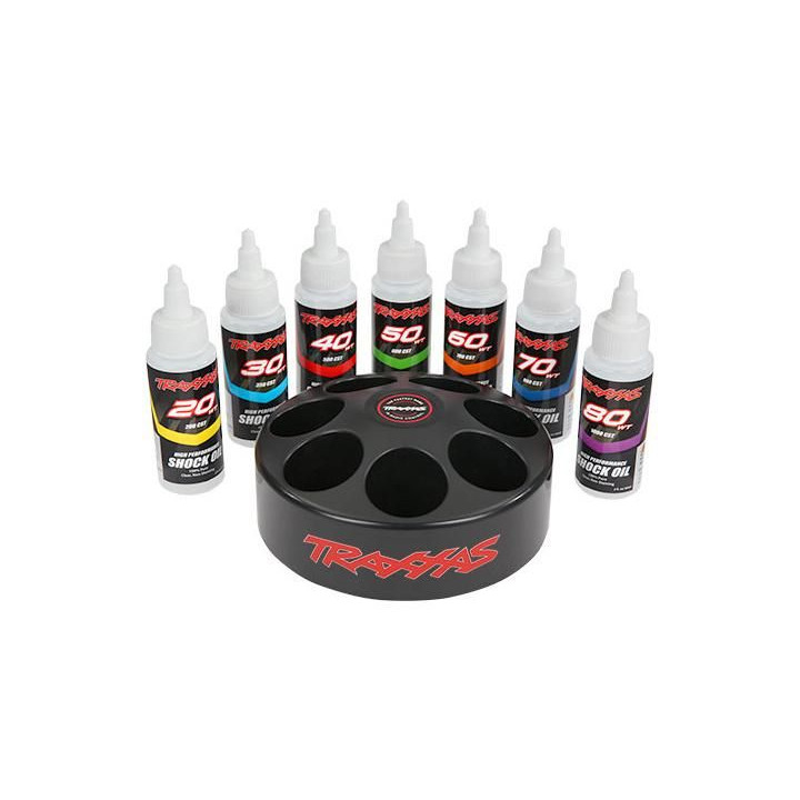 Traxxas sada silikonových olejů (6x 60ml) s otočným stojanem