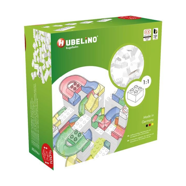 HUBELINO Kuličková dráha - kostky bílé 120 dílků