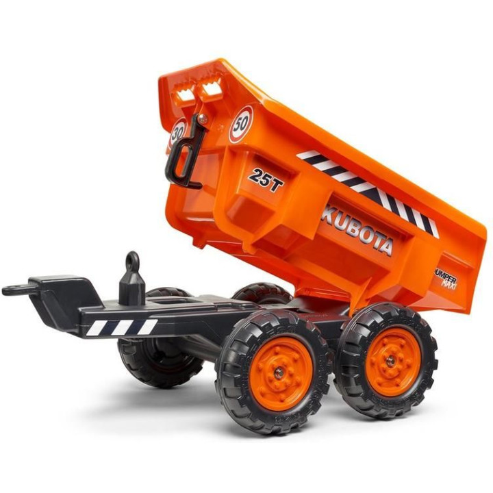 FALK - Šlapací traktor Kubota s nakladačem, rypadlem a Maxi vlečkou