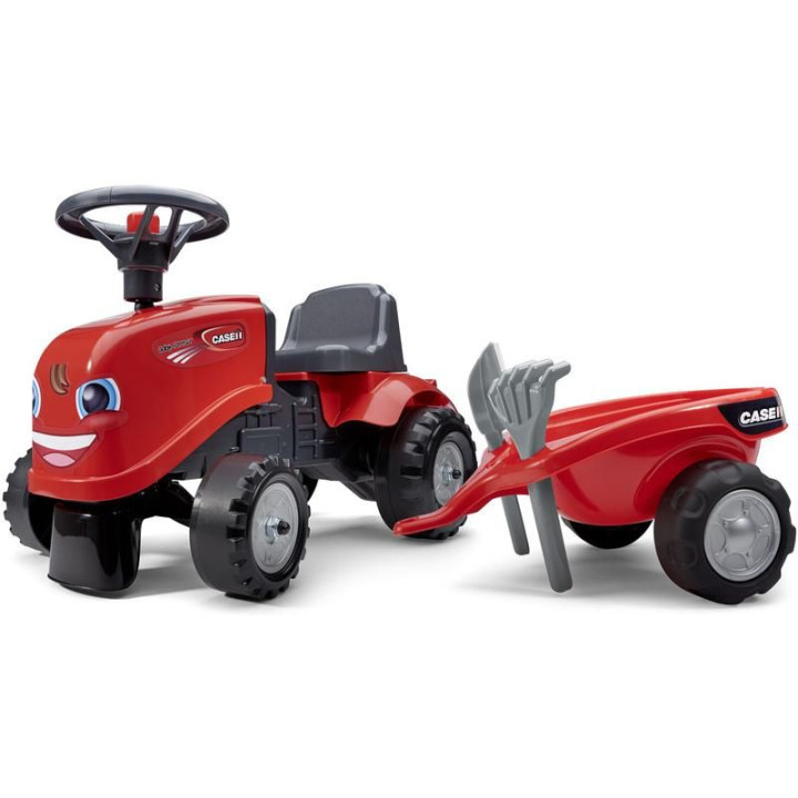 FALK - Dětské odrážedlo Baby Case IH s vlečkou, lopatkou a hrabičkami