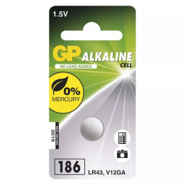 Alkalická gombíková batéria GP LR43 (186F) /ks