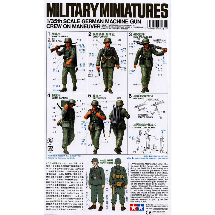 Tamiya German Machine Gun Crew On Maneuver 1/35