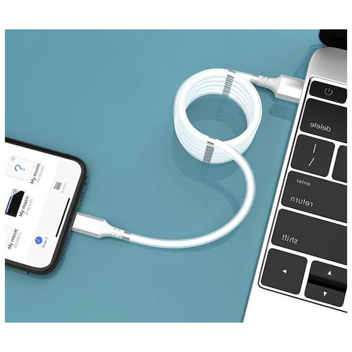 Magnetický samonavíjecí USB nabíjecí kabel (Micro USB) (90 cm)