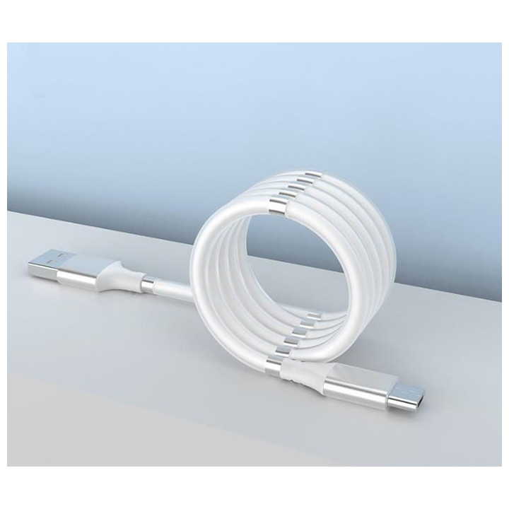 Magnetický samonavíjecí USB nabíjecí kabel (Micro USB) (90 cm)