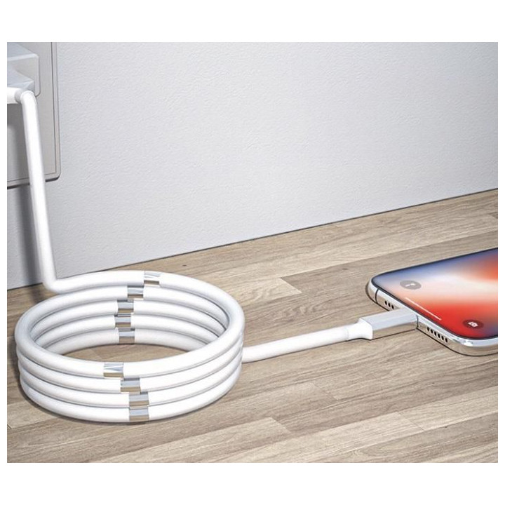 Magnetický samonavíjecí USB nabíjecí kabel (Micro USB) (90 cm)
