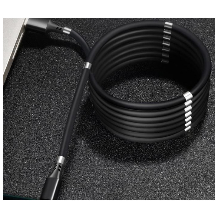 Magnetický samonavíjecí USB nabíjecí kabel (Micro USB) (180 cm)