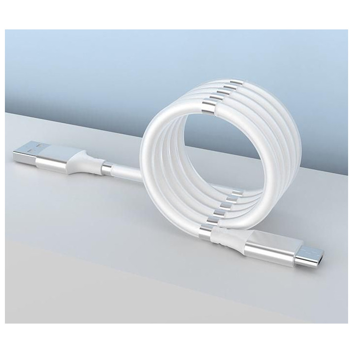 Magnetický samonavíjecí USB nabíjecí kabel (Micro USB) (180 cm)