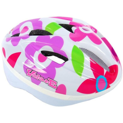 Volare - Dětská přilba Deluxe 51-55cm květiny bílá