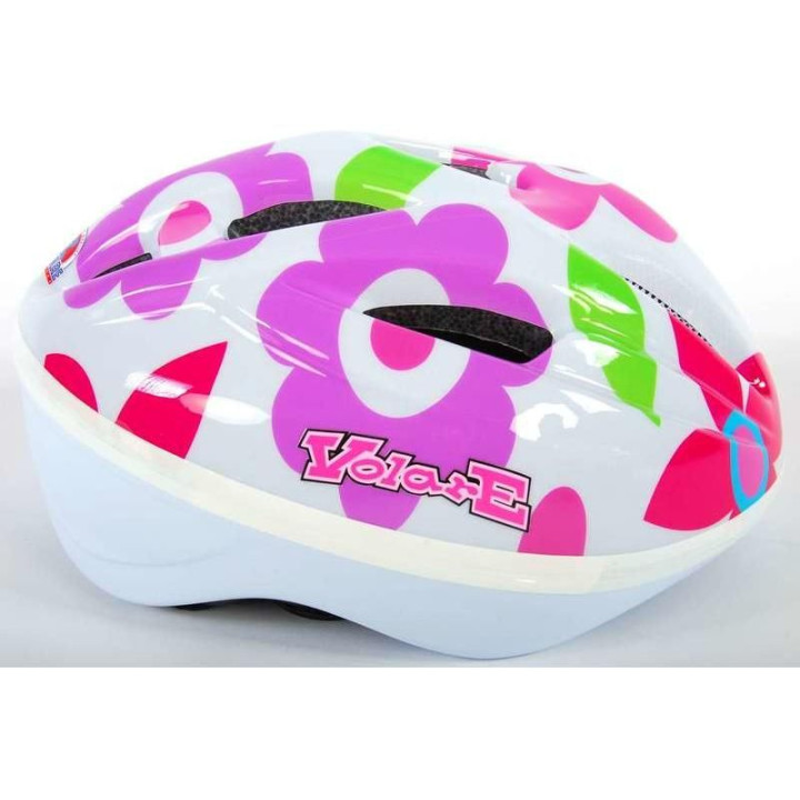 Volare - Dětská přilba Deluxe 51-55cm květiny bílá
