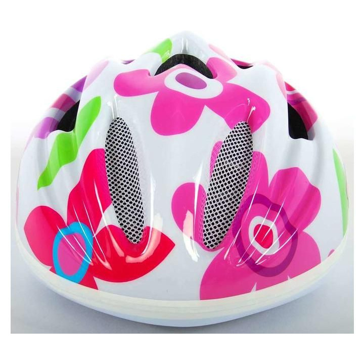 Volare - Dětská přilba Deluxe 51-55cm květiny bílá