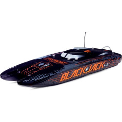 RC model lodi Pro Boat® Blackjack™ 42 Brushless 8S Catamaran je nejvýkonnější loď od Proboat. Se 4-pólovým vodou chlazeným motorem Spektrum™ Marine 4685 a regulátorem Spektrum 8S 160A, má výkon až 5,3 koní a dosáhne rychlost až 80km/hod! Vysílač...
