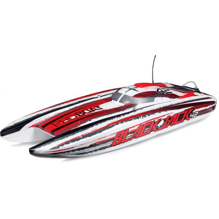 Proboat Blackjack 42" 8S Catamaran RTR bílý/červený
