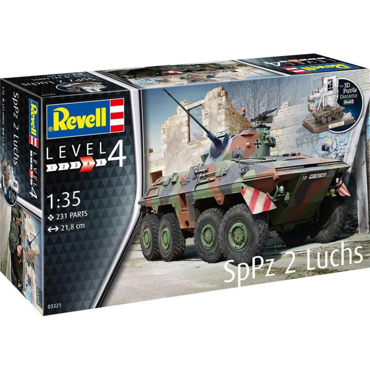 Plastic ModelKit tank 03321 - SpPz2 Luchs + 3D Puzzle diorama (1:35)