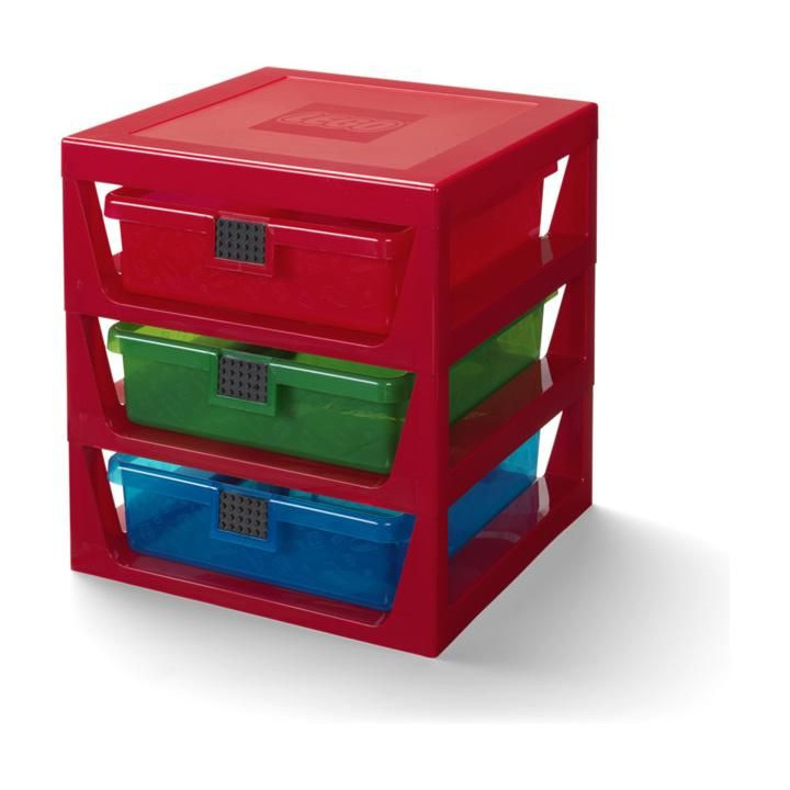 LEGO organizér se třemi zásuvkami - tmavě šedá