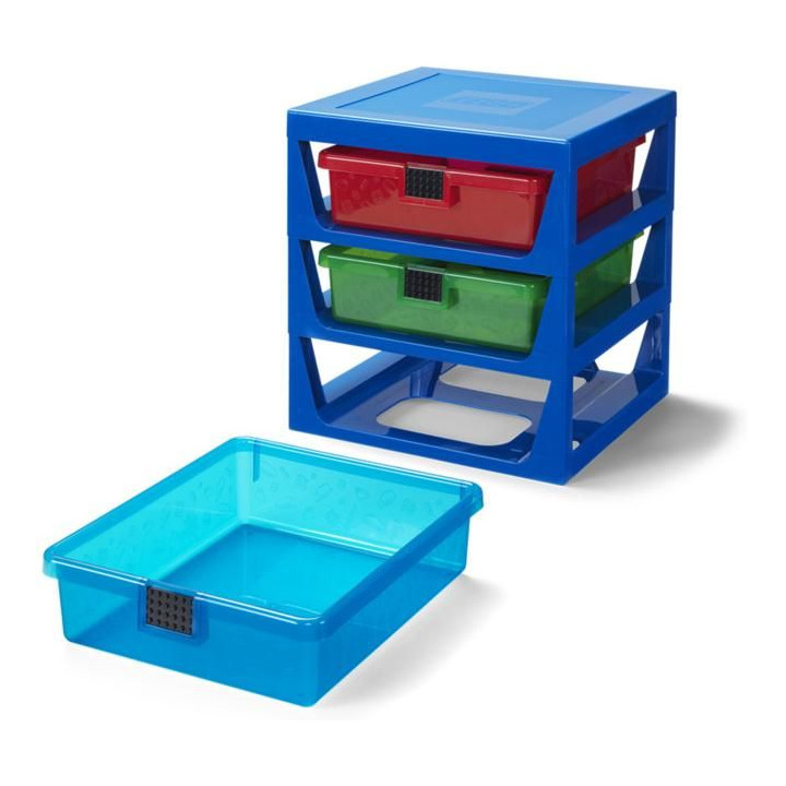 LEGO organizér se třemi zásuvkami - tmavě šedá