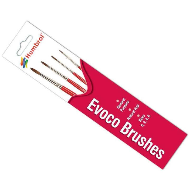 Humbrol Evoco Brush Pack AG4150 - sada štětců (velikost 0/2/4/6)