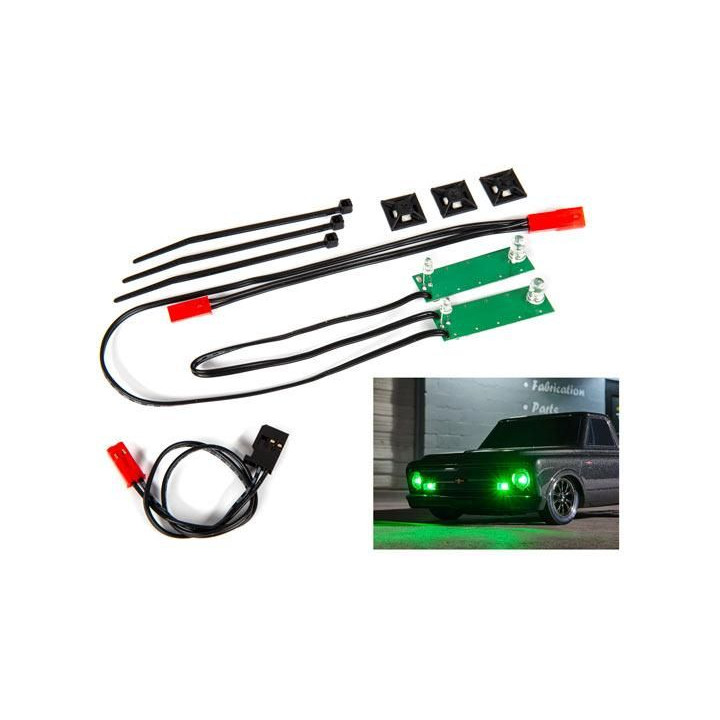 Traxxas LED osvětlení přední kompletní zelený